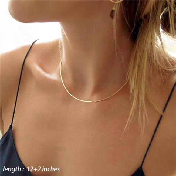 Gold Layered Necklaces for Women - 14K Gold Plated Handmade Multilayer - Picture 3 of 7
